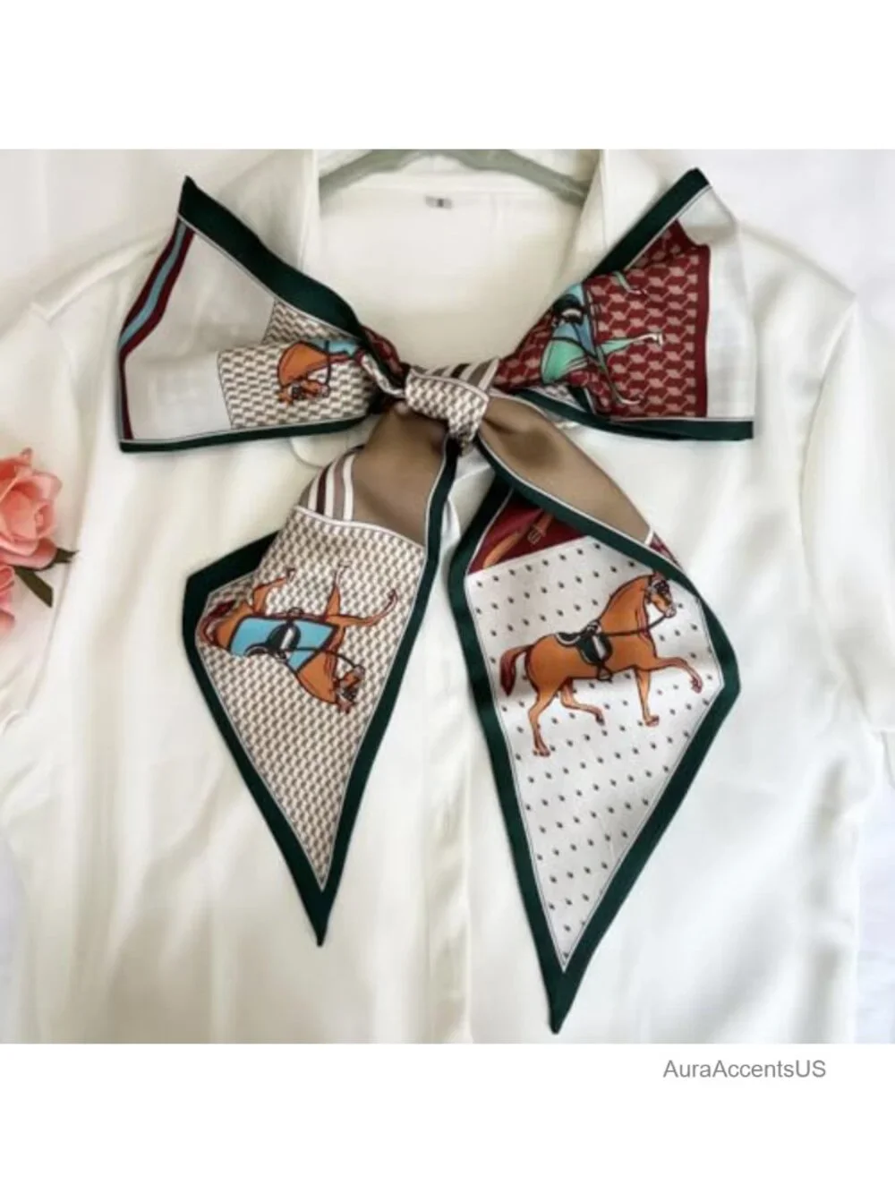Silk Feel Polyester Head Scarf Lightweight Neck Tie Fashion Headwrap for Women